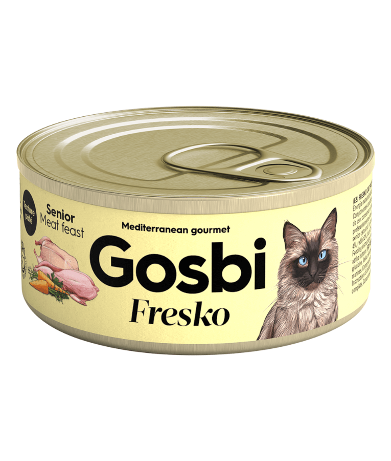 Gosbi - Fresko, Pork and Chicken Senior and Sterilized Complementary Wet Cat Food – Grain-Free 70g - 1 Can