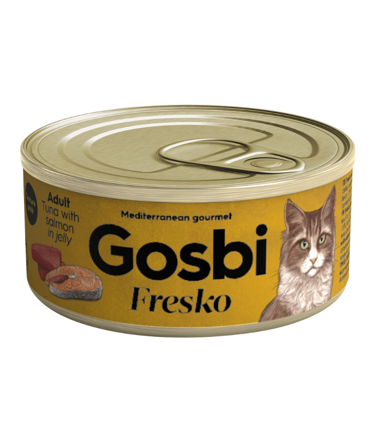 Gosbi - Fresko, Tuna and Salmon Adult Complementary Wet Cat Food – Grain-Free 70g - 1 Can