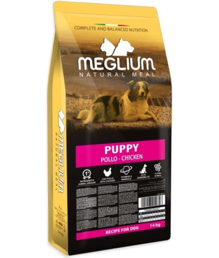 Meglium - Natural Meal With Chicken, Complete Balanced Nutrition, For Puppies, All Breeds Sizes, Dry Dog Food - 2.5kg - 14kg - 2.5 kg