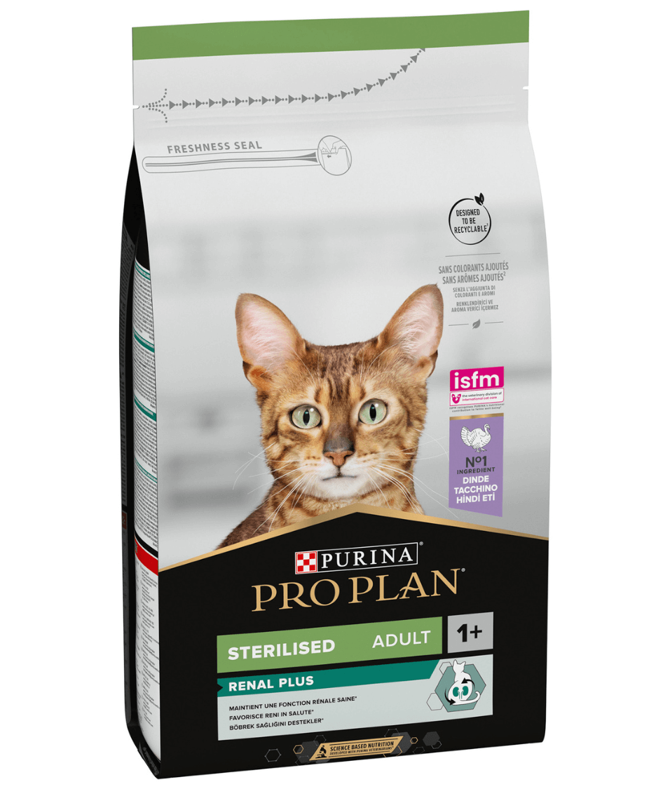 Purina - Pro Plan, Sterilised Adult Renal Plus Dry Cat Food with Turkey - 1.5kg - 3kg - 10kg - 1.5 kg