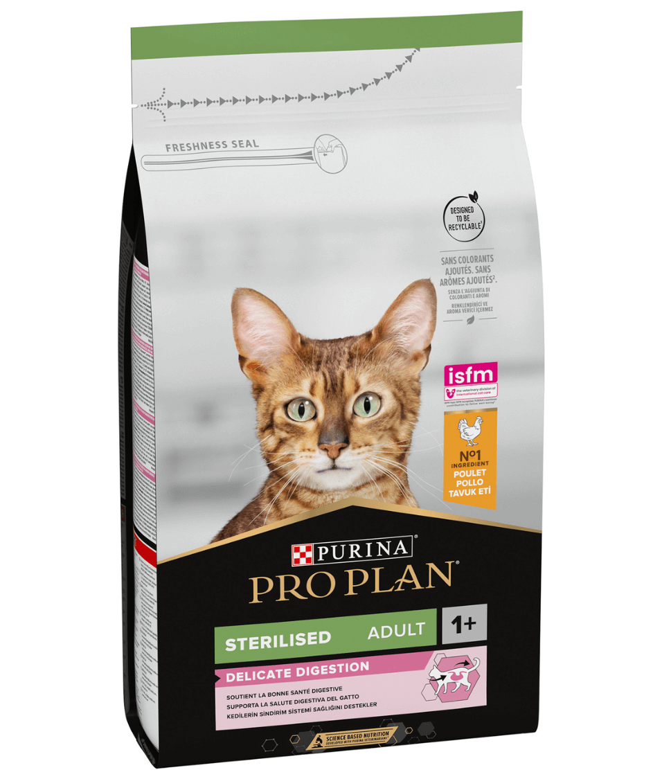 Purina - Pro Plan, Sterilised Adult Delicate Digestion Dry Cat Food with Chicken - 0.4kg - 1.5kg - 3kg - 10kg - 0.4 kg