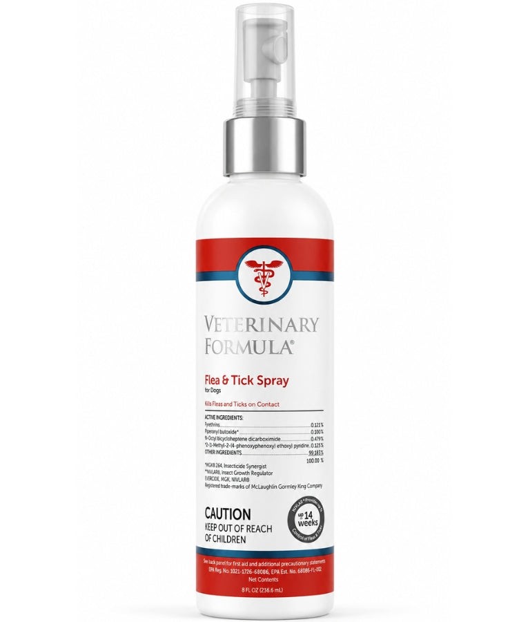Synergy Labs - Veterinary Formula, Advanced, Flea & Tick Spray With Nylar Insect Growth Regulator, Kills on Contact, For Dogs - 236.6 ml