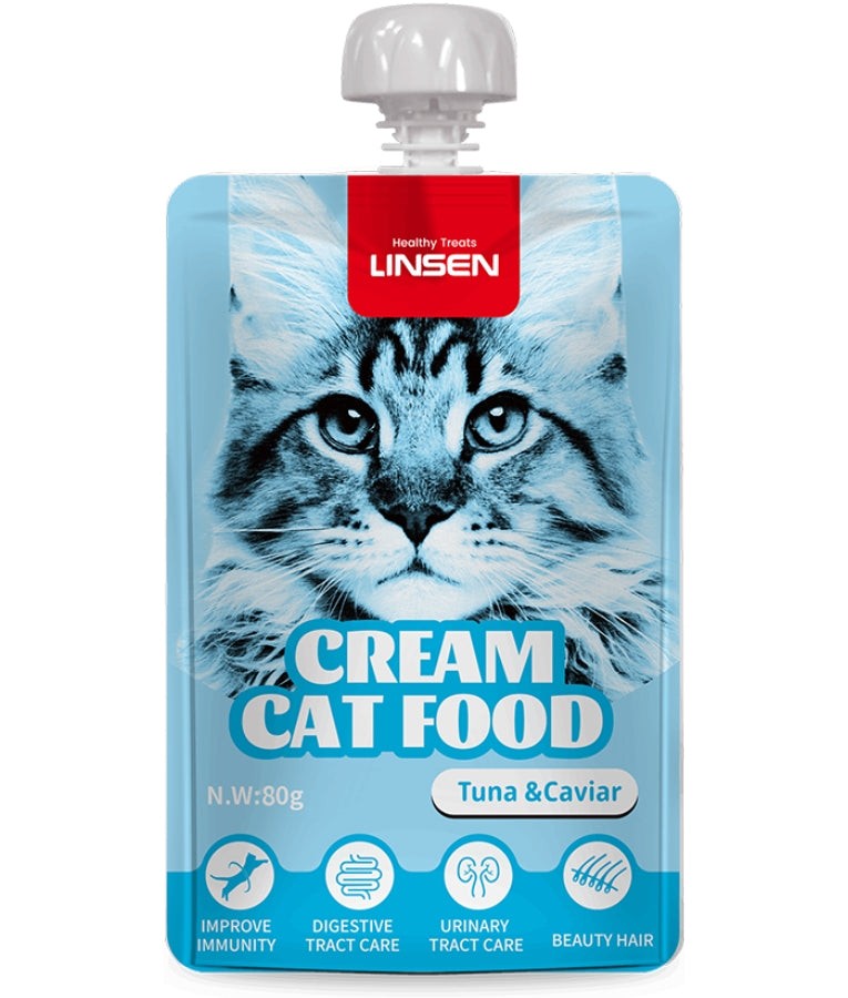 Linsen - Creamy Treat With Tuna & Caviar, Digestive Support, Cat Treats - 80g