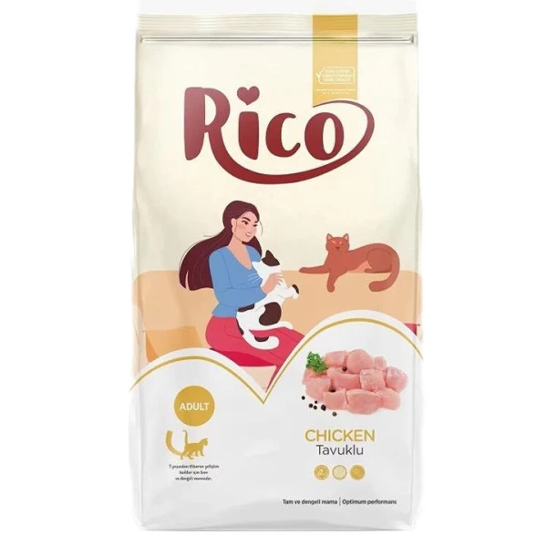 Rico Chicken Adult Dry Cat Food, 15kg