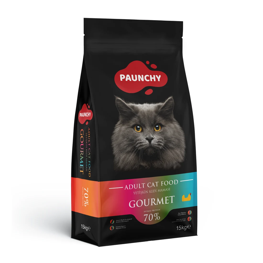 Paunchy Gourmet Cat Food with Chicken, 15kg