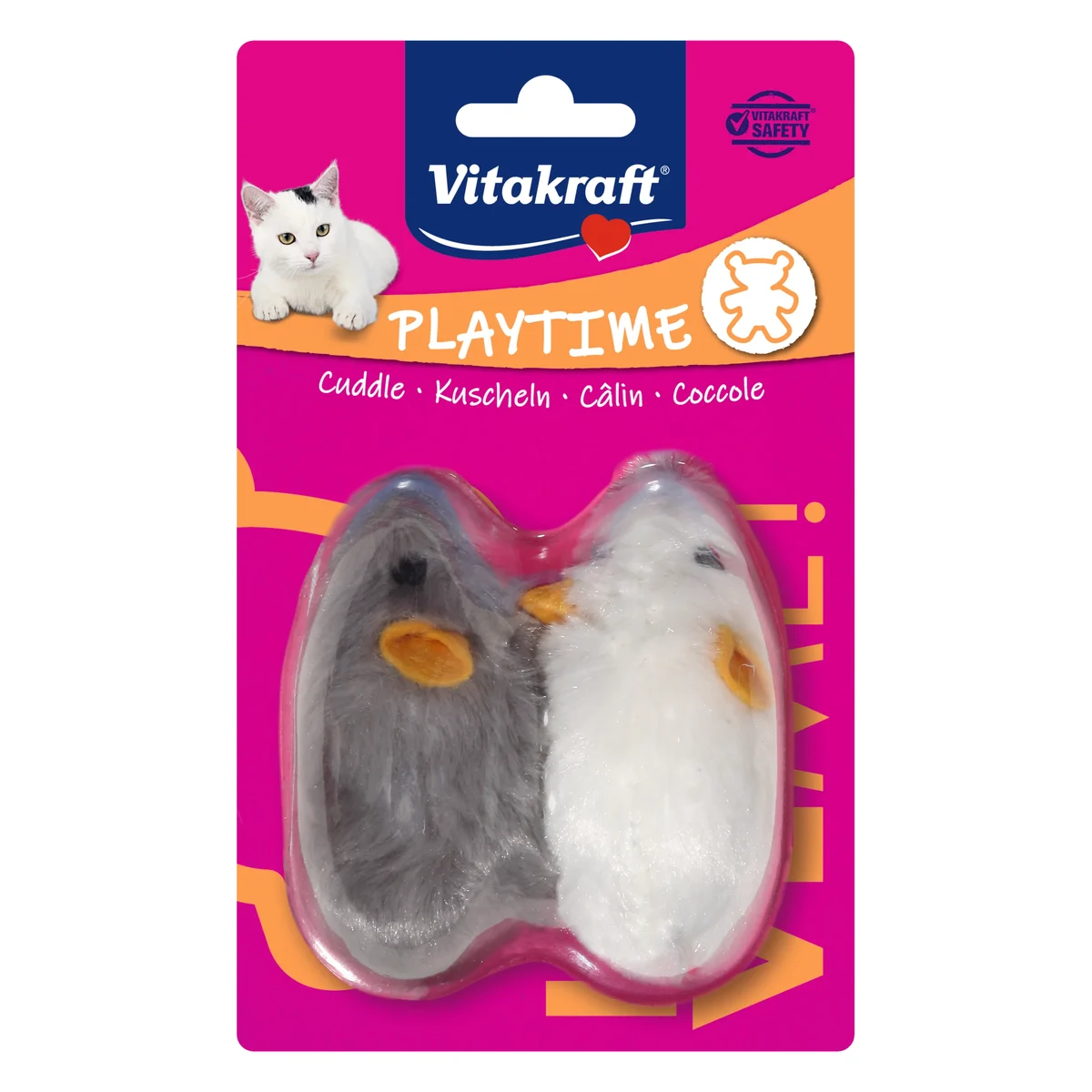 Vitakraft Long-Hair Mouse Cat Toy, 2 Pack
