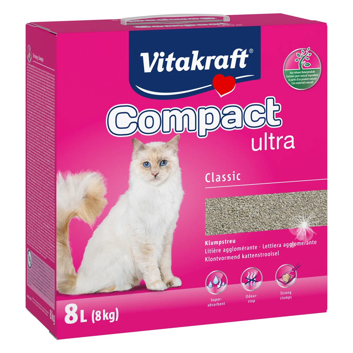 Vitakraft Compact Ultra Clumping Cat Litter, 8kg