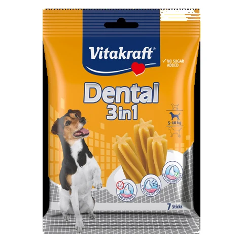 Vitakraft Dental 3in1 Small Dog Chews, 7 Pieces