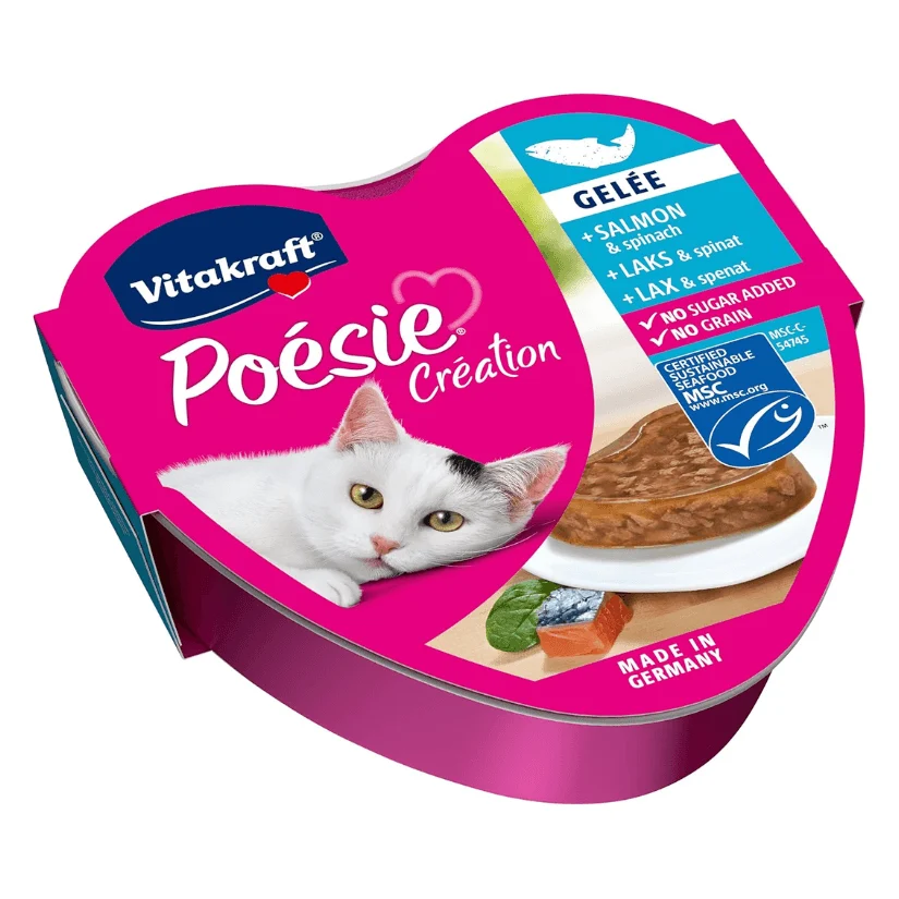 Vitakraft Poésie Création Salmon & Spinach Wet Cat Food, 85g