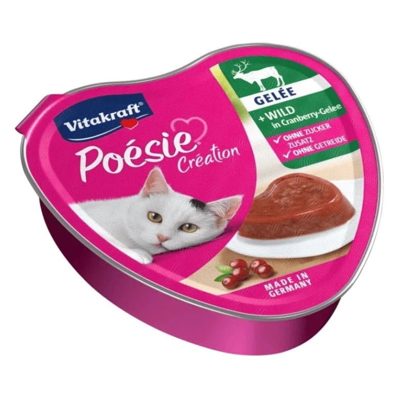 Vitakraft Poésie Création Deer in Cranberry Jelly Wet Cat Food, 85g