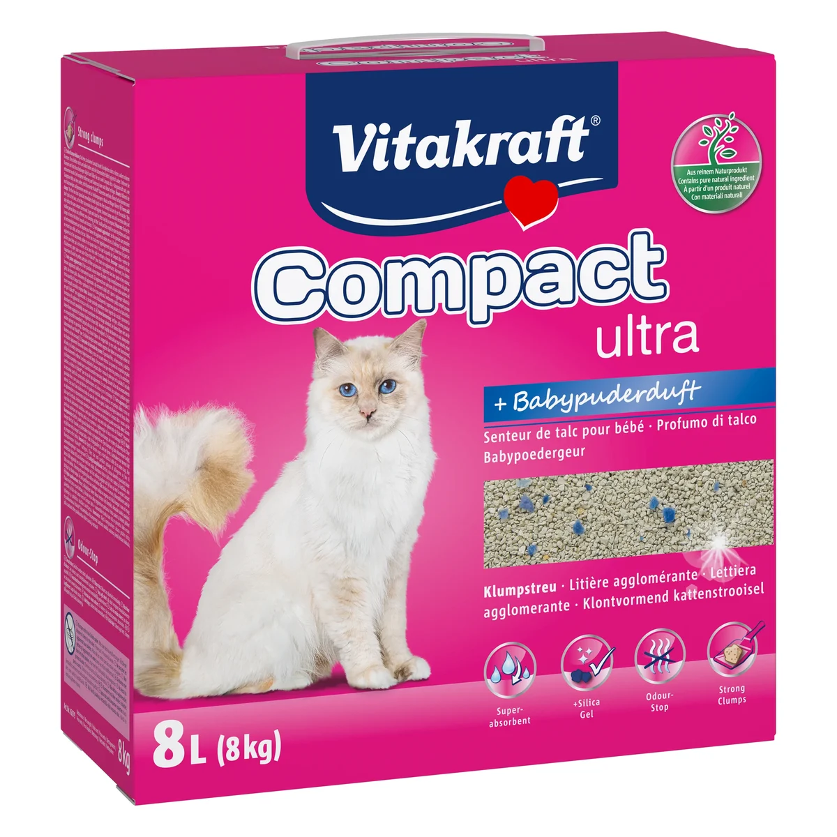 Vitakraft Compact Ultra Plus Clumping Cat Litter, 8kg
