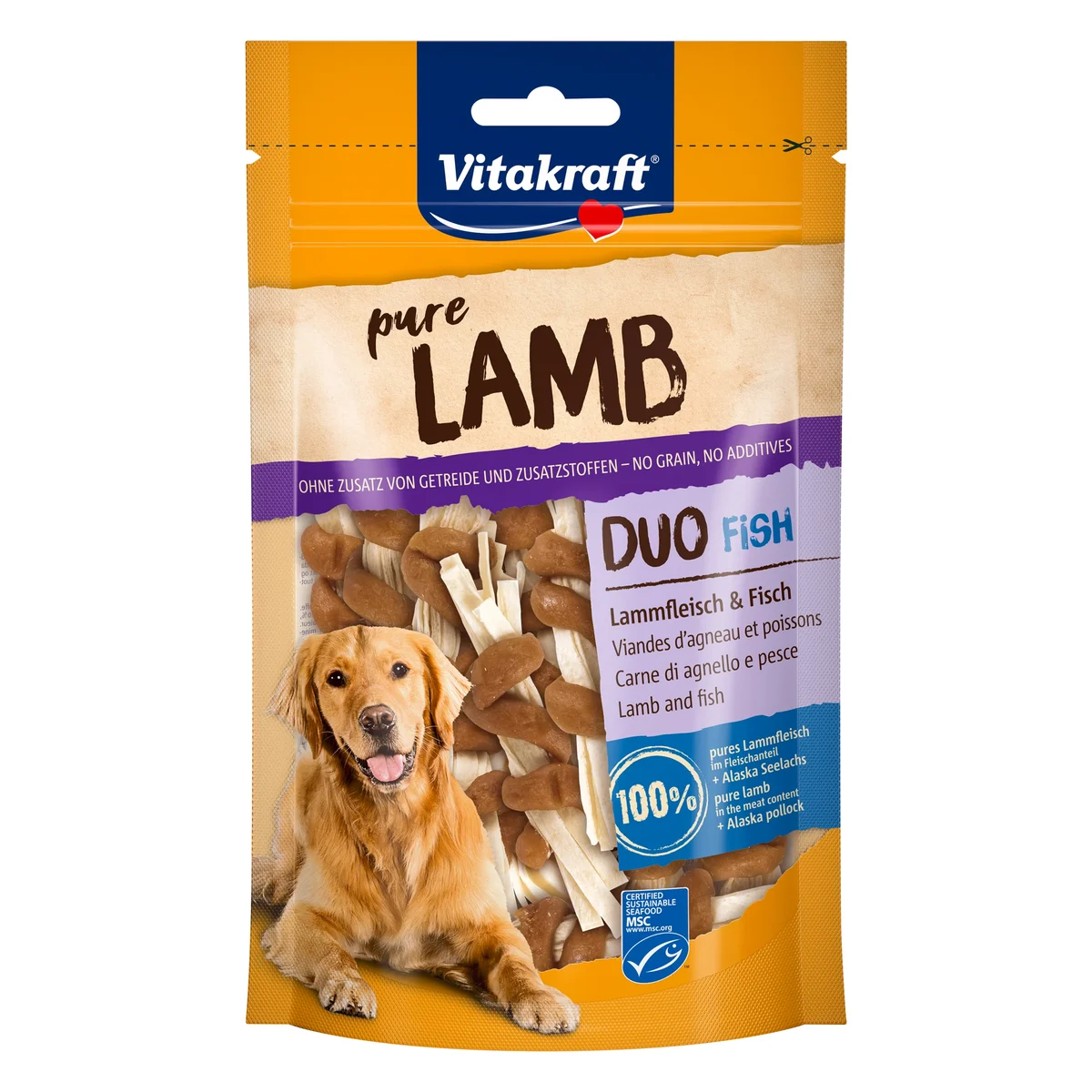 Vitakraft Pure Duo Lamb & Fish Dog Treat, 80g