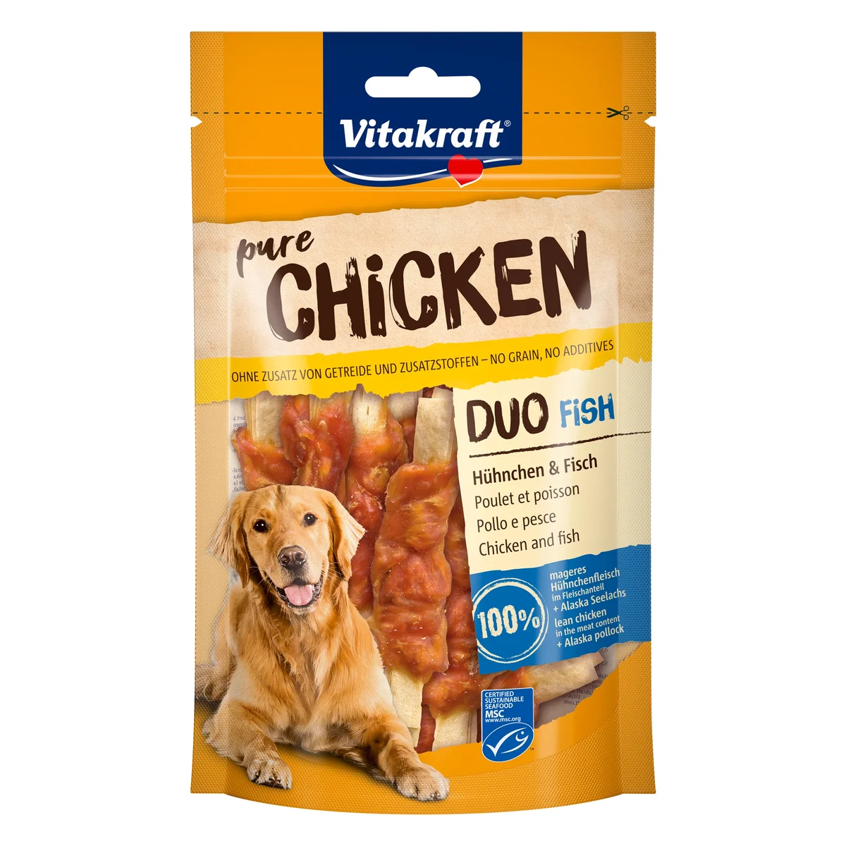 Vitakraft Pure Duo Chicken & Fish Dog Treat, 80g