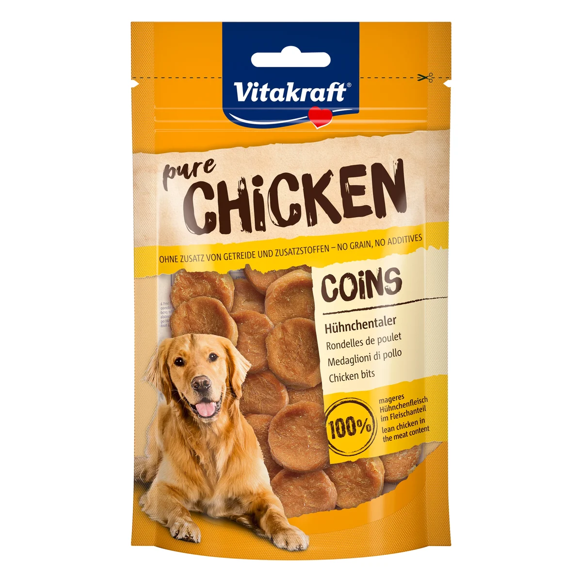 Vitakraft Pure Chicken Coins Dog Treat, 80g