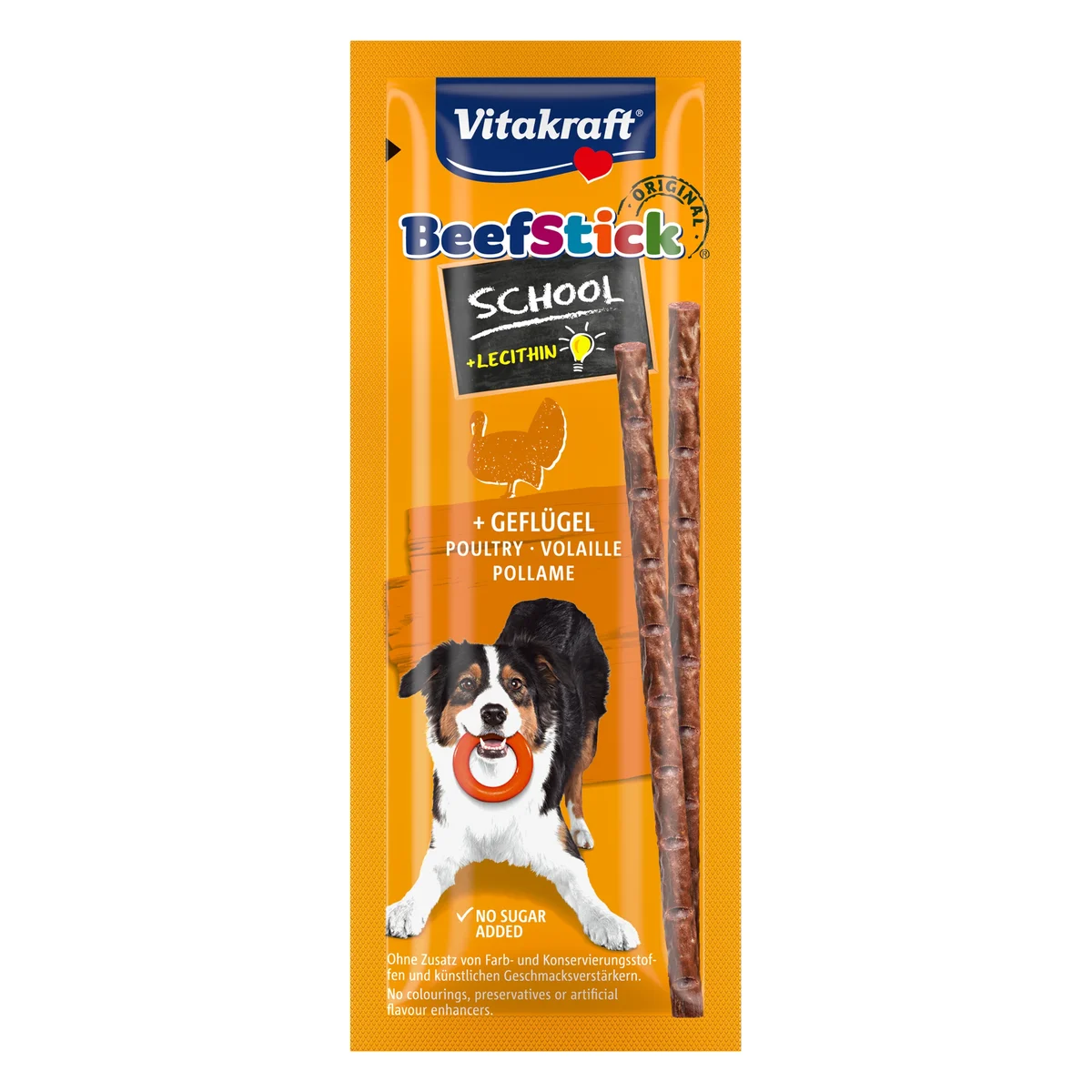 Vitakraft Beef Stick School Chicken Dog Treat, 2 Sticks