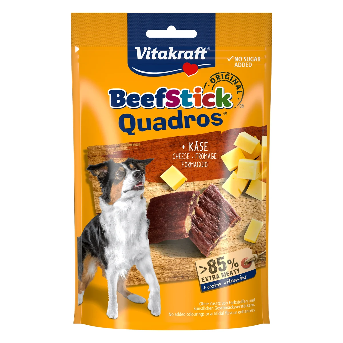 Vitakraft Beef Stick Quadros Cheese Dog Treat, 70g