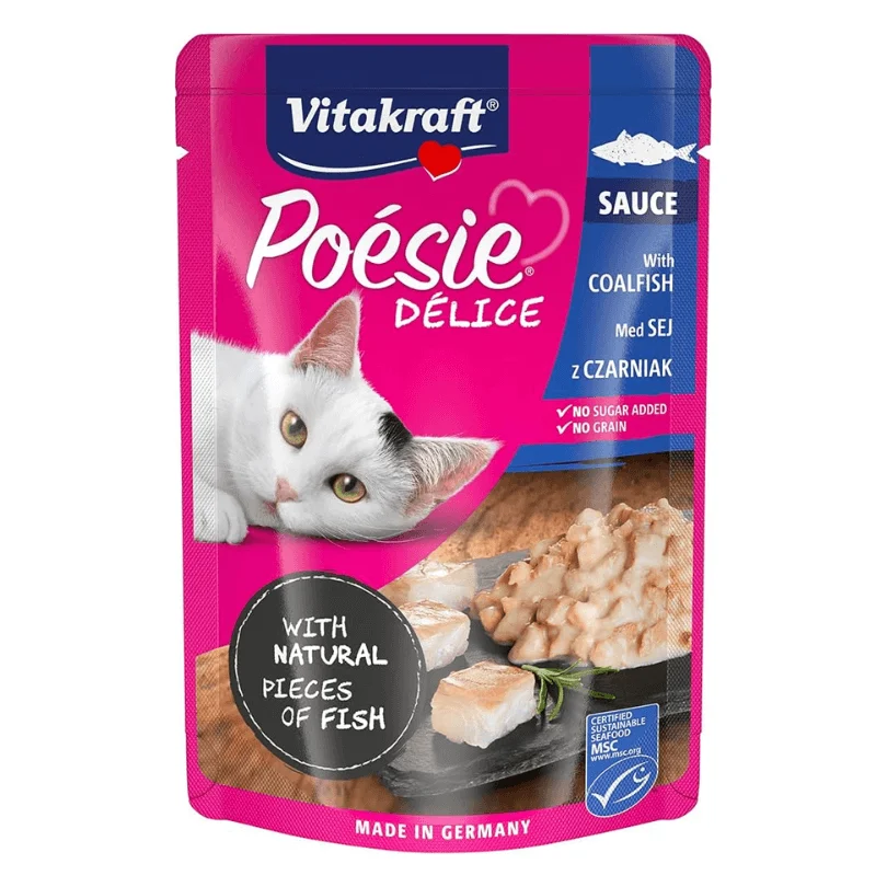Vitakraft Poésie DéliSauce Pollock Wet Cat Food, 85g