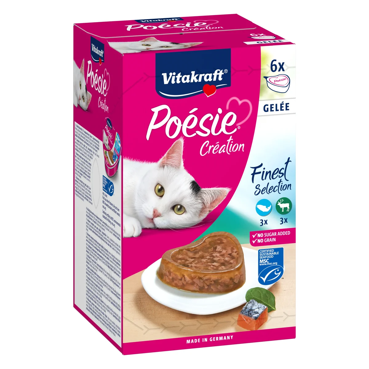 Vitakraft Poésie Création Multipack in Jelly Wet Cat Food, 6 × 85g