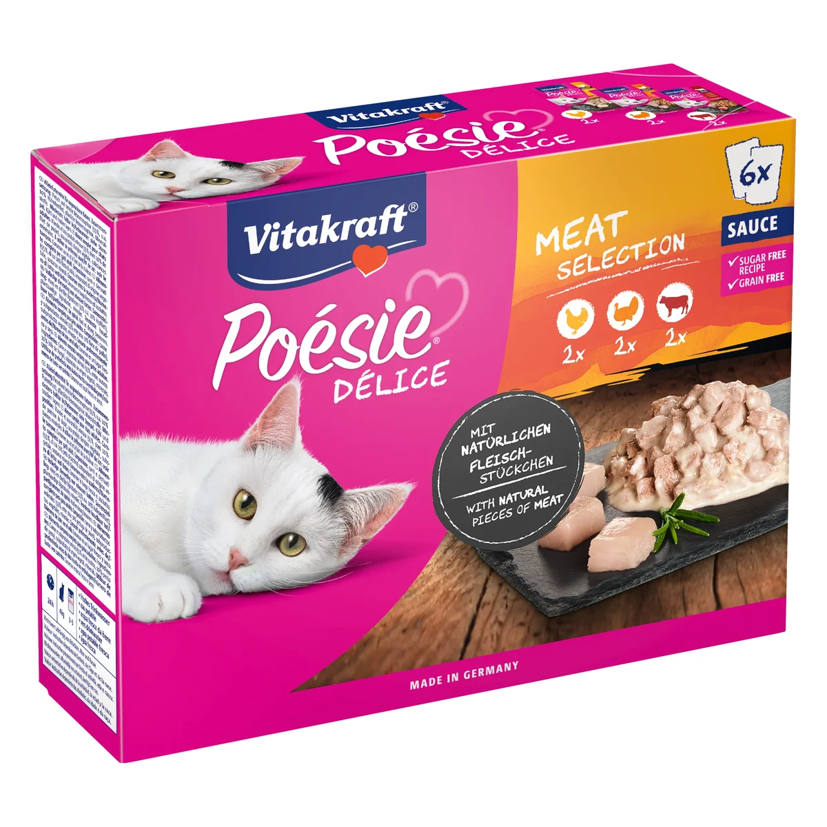 Vitakraft Poésie DéliSauce Meat Multipack Wet Cat Food, 6 × 85g