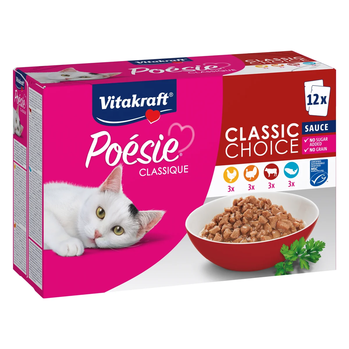 Vitakraft Poésie Classique Choice in Sauce Wet Cat Food, 12 × 85g