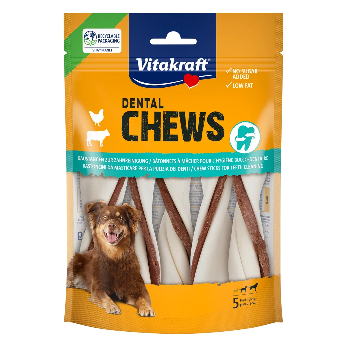 Vitakraft Chews Denta Twister with Chicken Dog Chew, Medium, 150g
