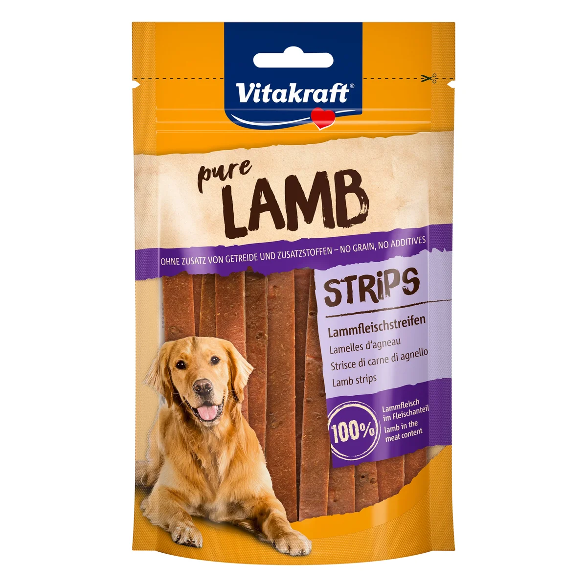 Vitakraft Pure Lamb Strips Dog Treat, 80g
