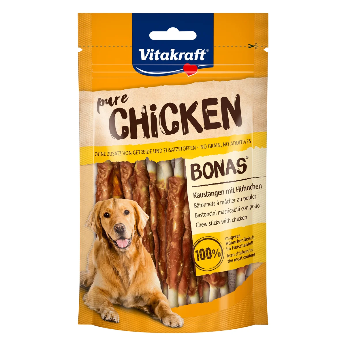 Vitakraft Pure Chicken Bonas Chew Bones Dog Treat, 80g