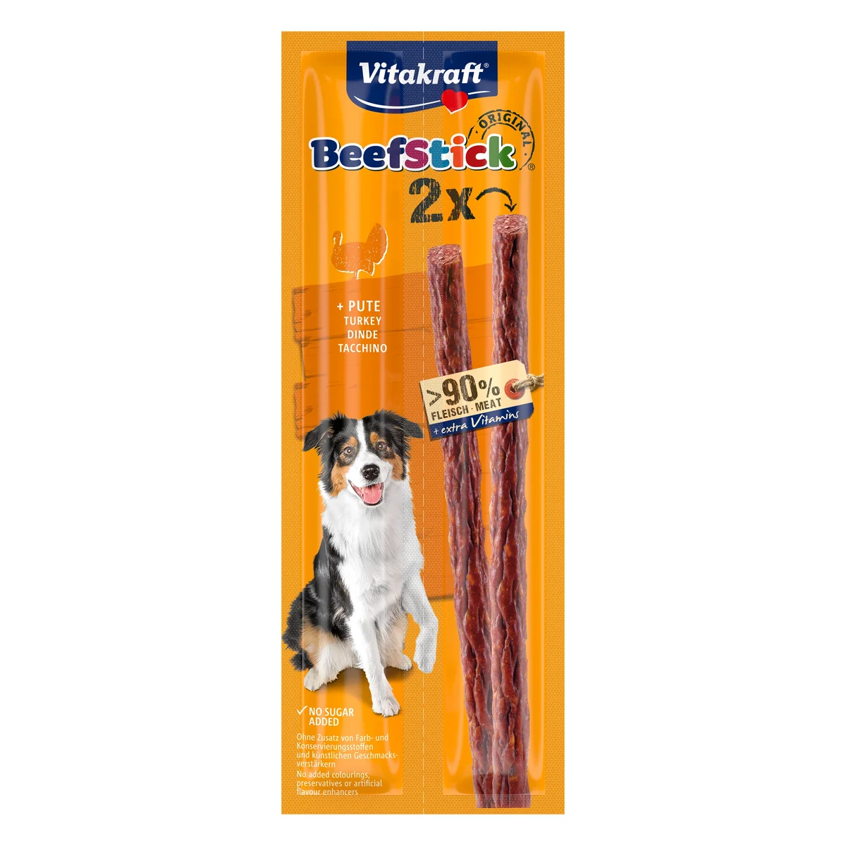 Vitakraft Beef Stick Turkey Dog Treat, 2 Sticks