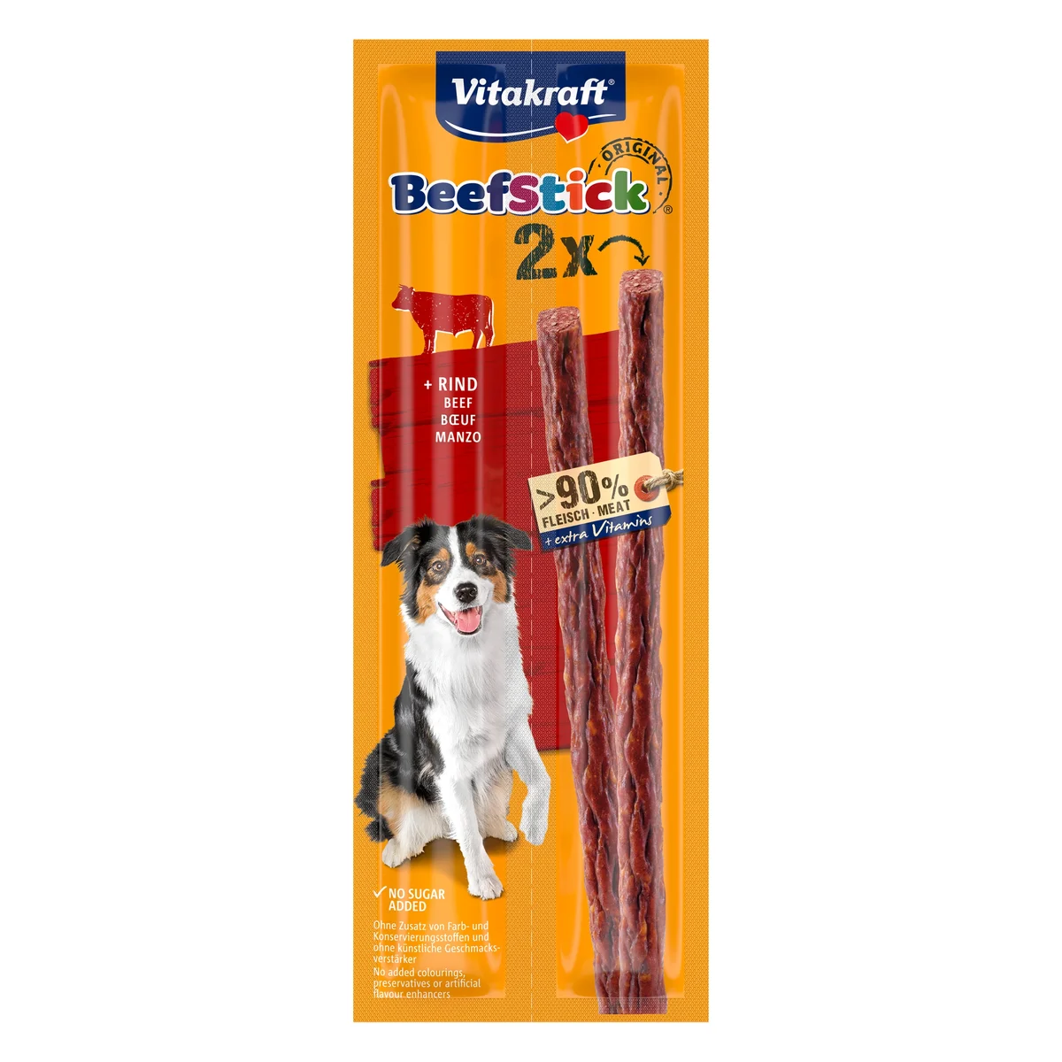 Vitakraft Beef Stick Beef Dog Treat, 2 Sticks