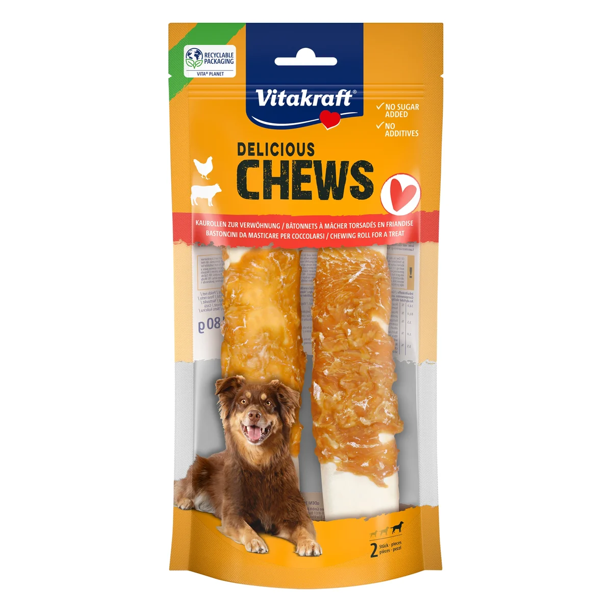 Vitakraft Chews Deli Chicken Chew Rolls XL, 180g