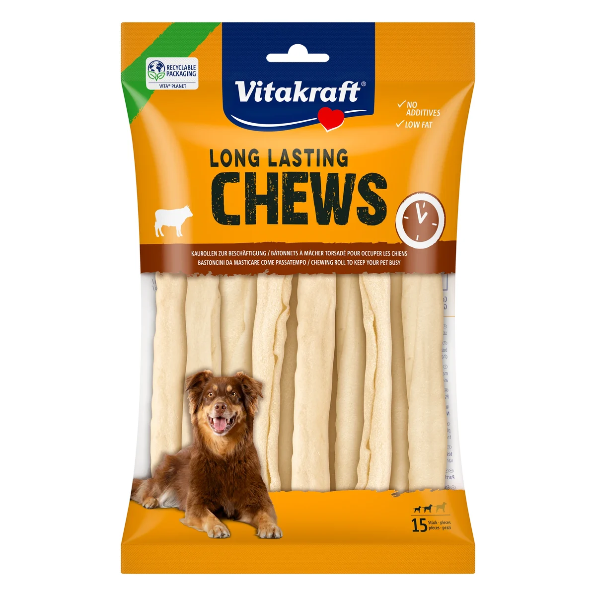Vitakraft Chews Intens Chicken Chew Rolls, Small, 25 Pieces